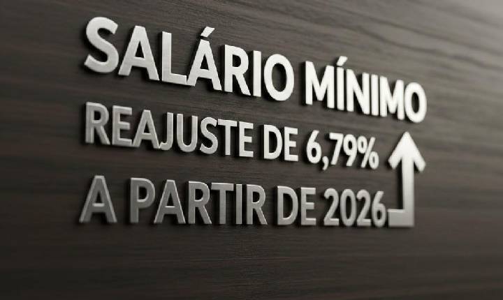 Salário mínimo terá reajuste de 6,79% a partir de 2026