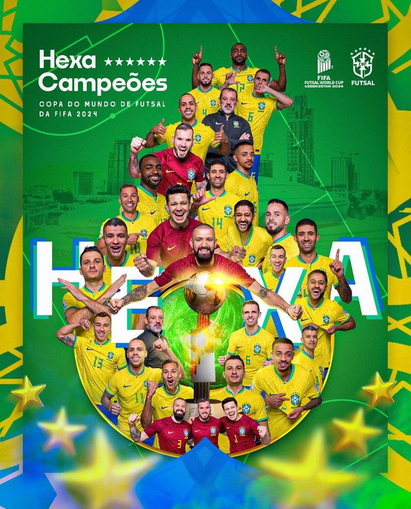 Brasil conquista o hexacampeonato na Copa do Mundo de futsal