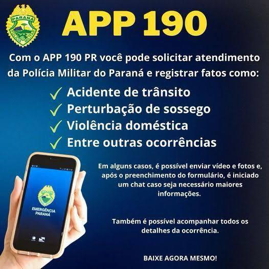 Polícia Militar de Palotina orienta a população sobre APP PMPR 190