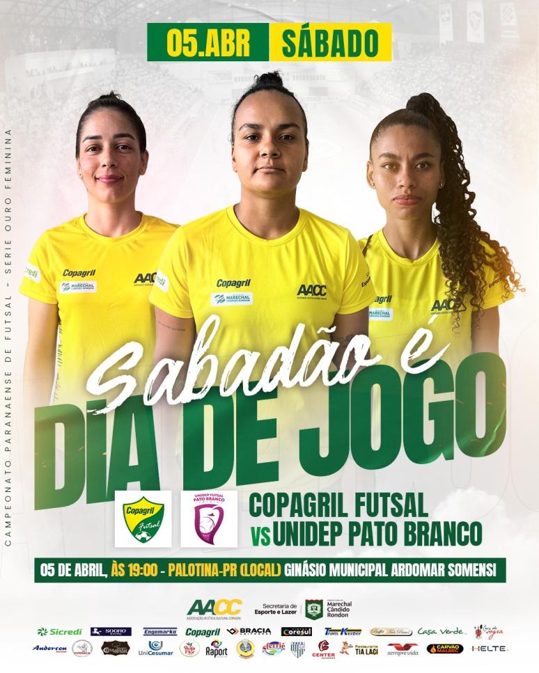 Palotina vai receber um confronto da Série Ouro do futsal feminino