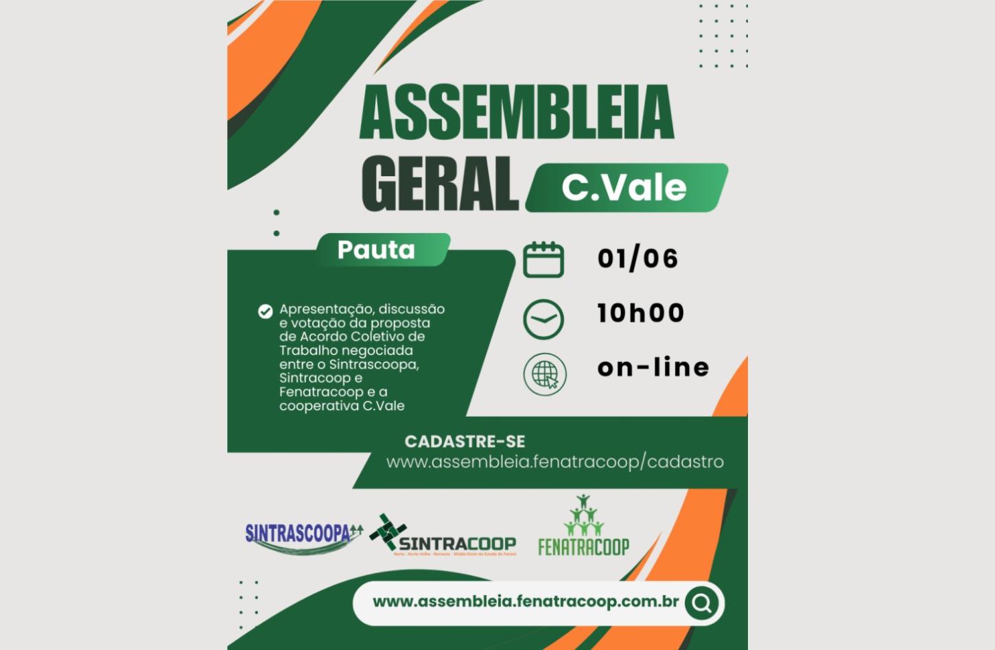 Trabalhador, sua voz importa: participe da assembleia virtual do Sintrascoopa