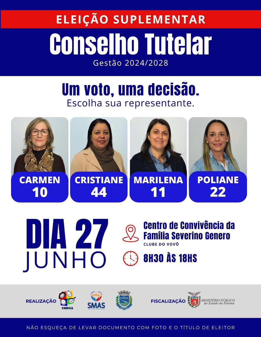 Eleição Suplementar do Conselho Tutelar acontece no dia 27 em Palotina