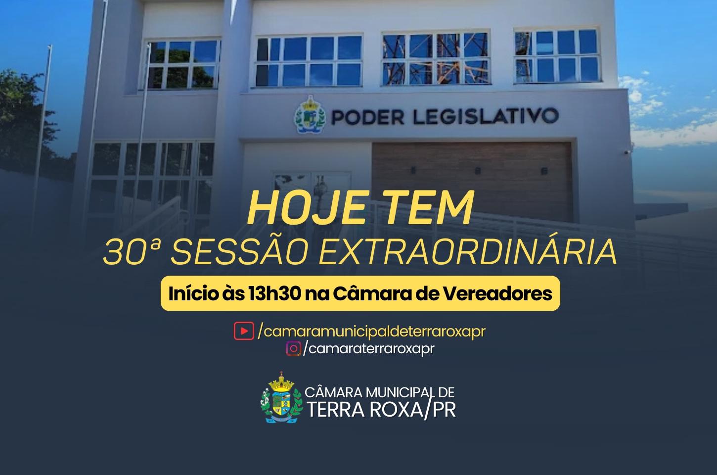 Câmara de Terra Roxa realiza hoje 30ª Sessão Extraordinária com quatro projetos em pauta