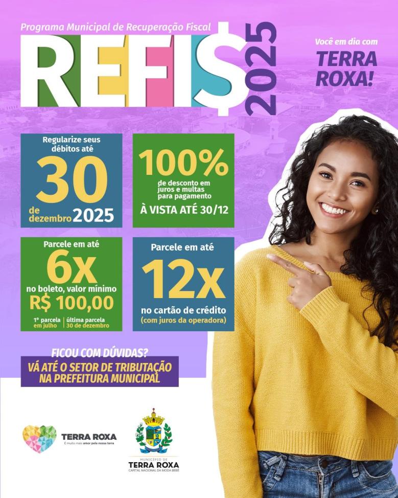 Terra Roxa inicia REFIS 2025 com descontos e parcelamentos