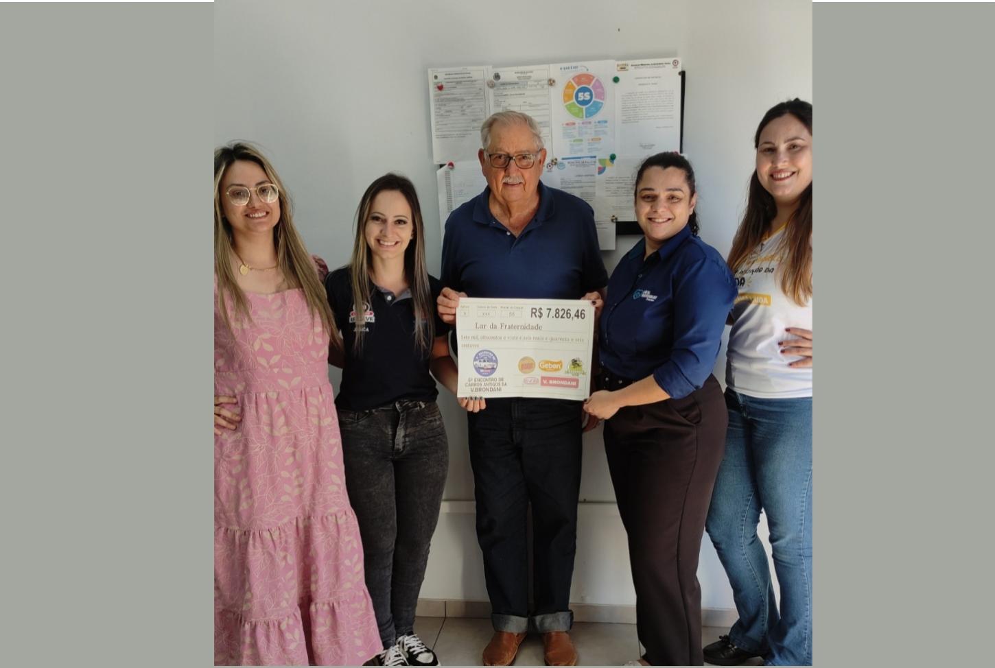 V.Brondani repassa renda de evento comemorativo ao Lar da Fraternidade