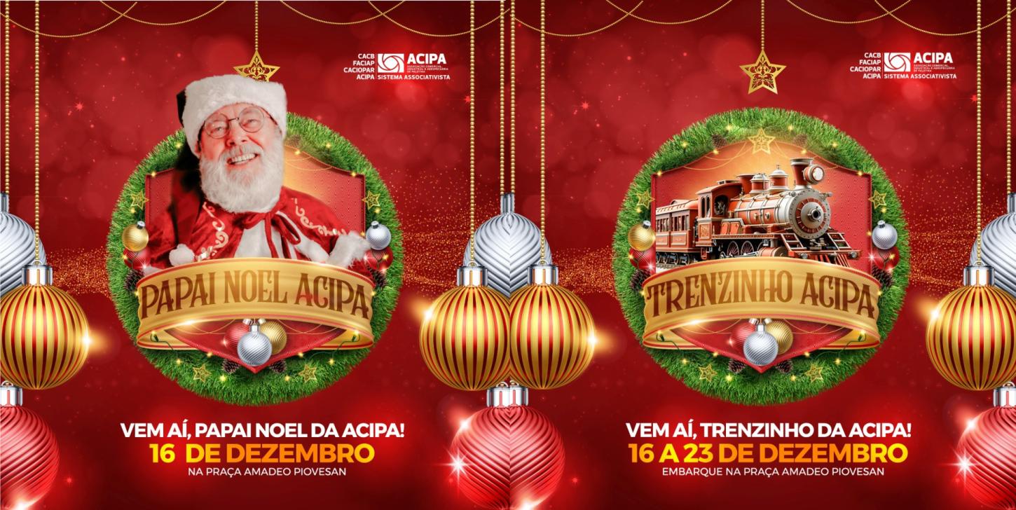 Acipa anuncia ações especiais de Natal e convida comunidade para fortalecer o comércio local