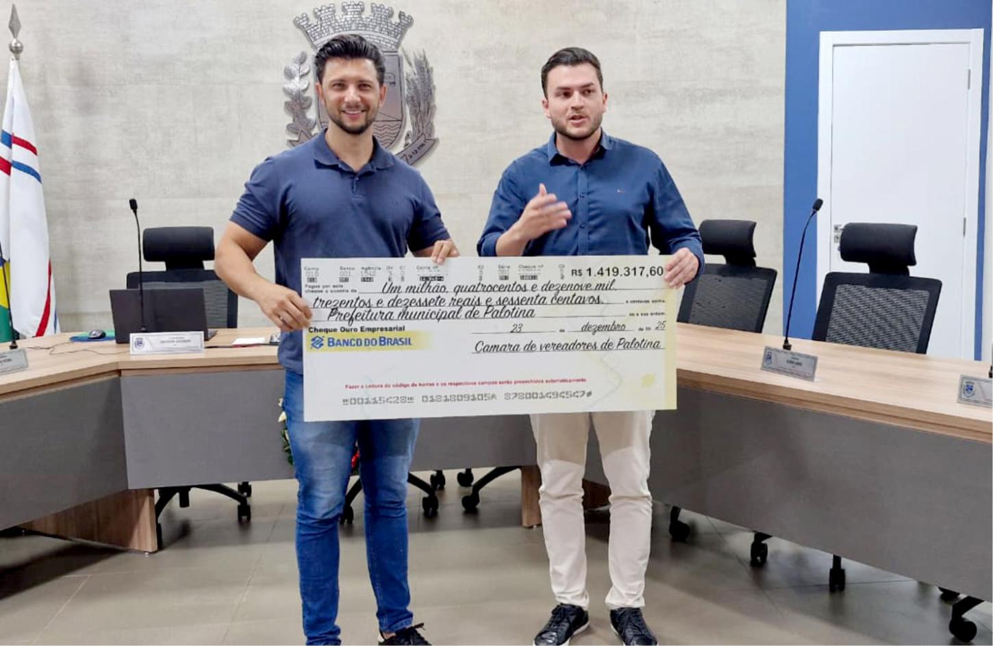 Câmara de Vereadores repassa mais de R$ 1,4 milhão ao Prefeito