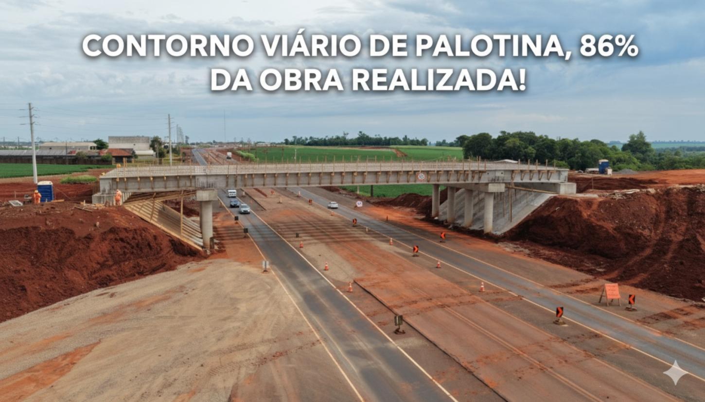 Execução de contorno viário de Palotina sobe para 86%