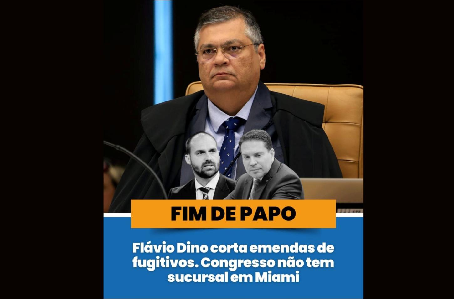 Ministro Dino barra emendas de Eduardo Bolsonaro e Ramagem ao orçamento de 2026