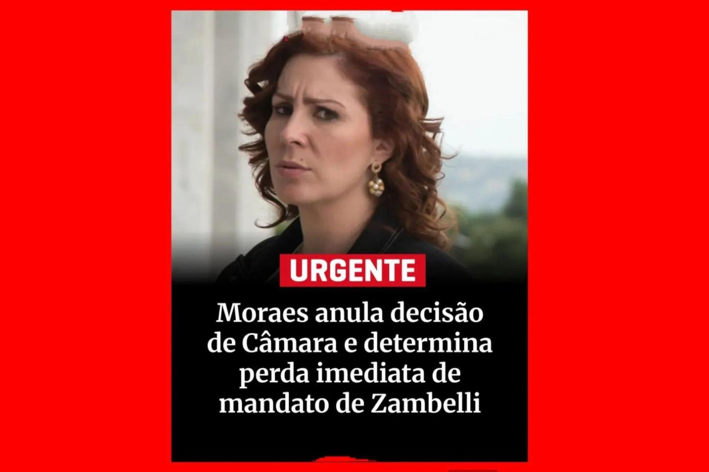 Moraes determina perda de mandato de Zambelli e anula votação da Câmara