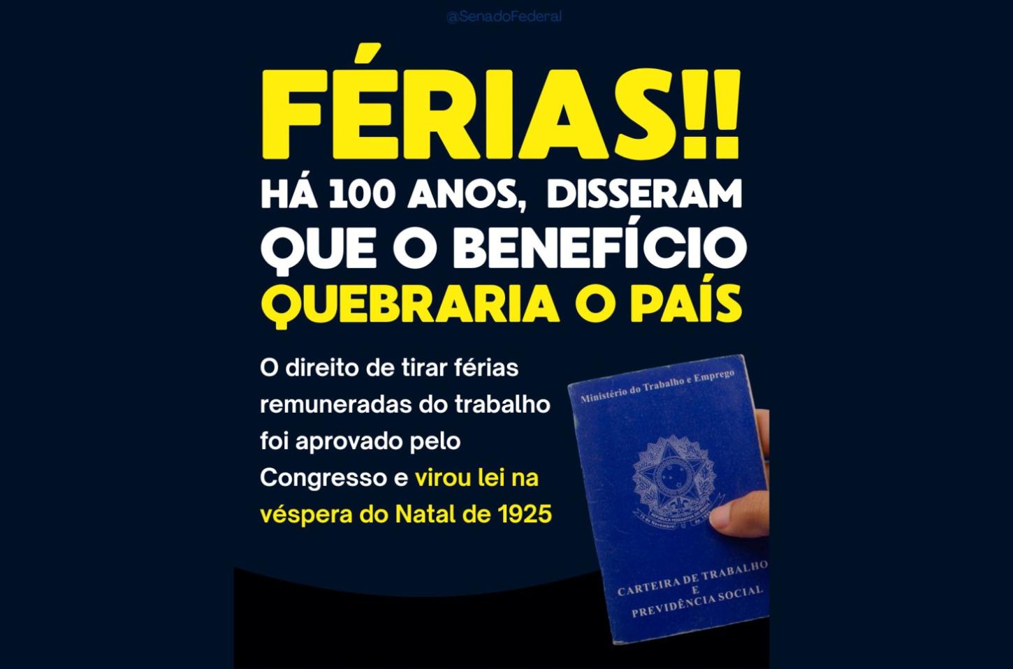 Férias remuneradas completam 100 anos como conquista histórica dos trabalhadores brasileiros