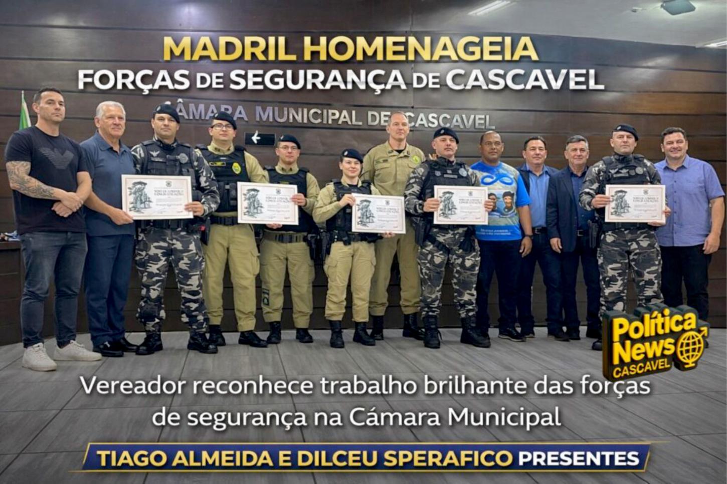 Dilceu Sperafico participa de solenidade que homenageia forças de segurança em Cascavel