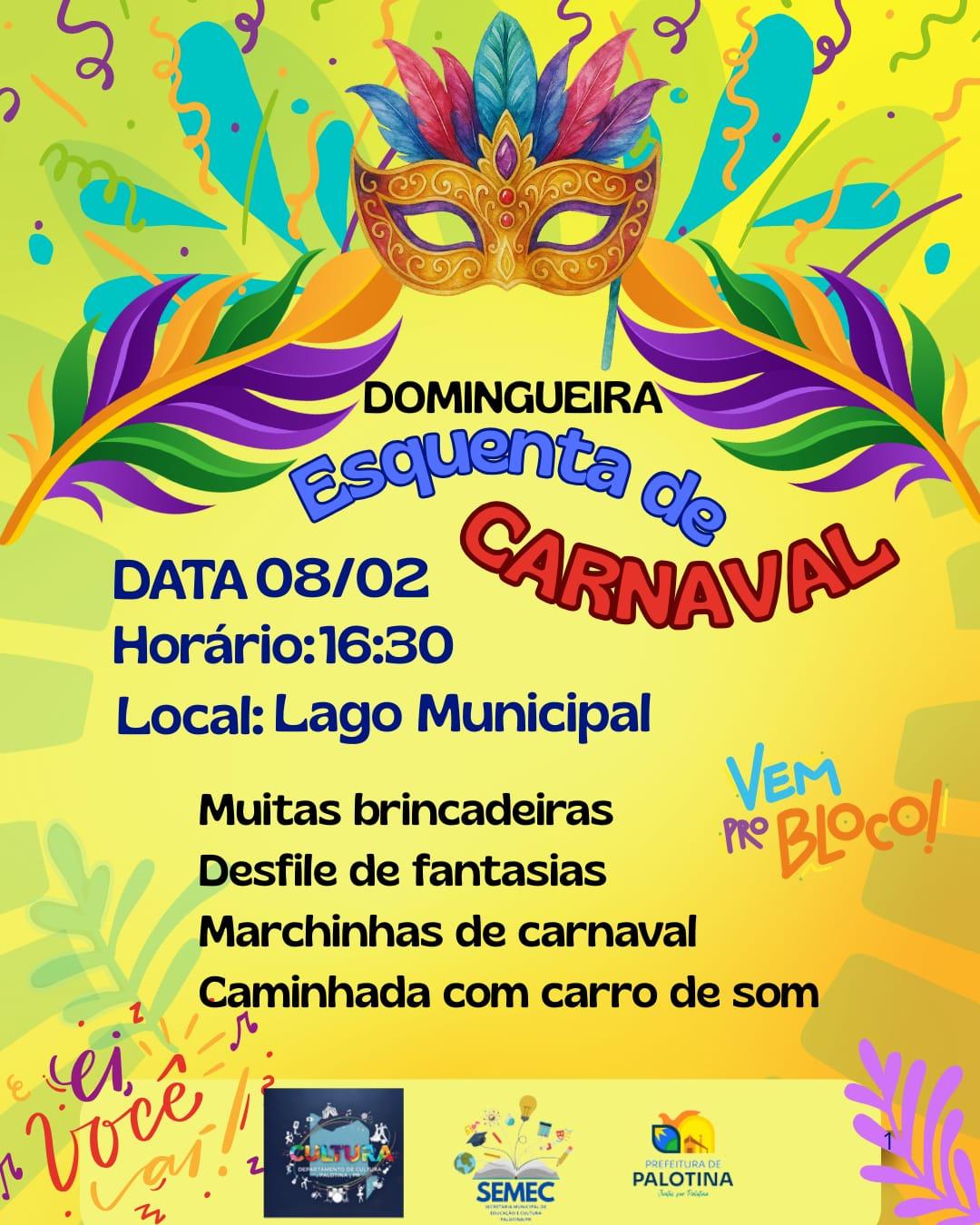 Domingueira – Esquenta de Carnaval promete animação no Lago Municipal
