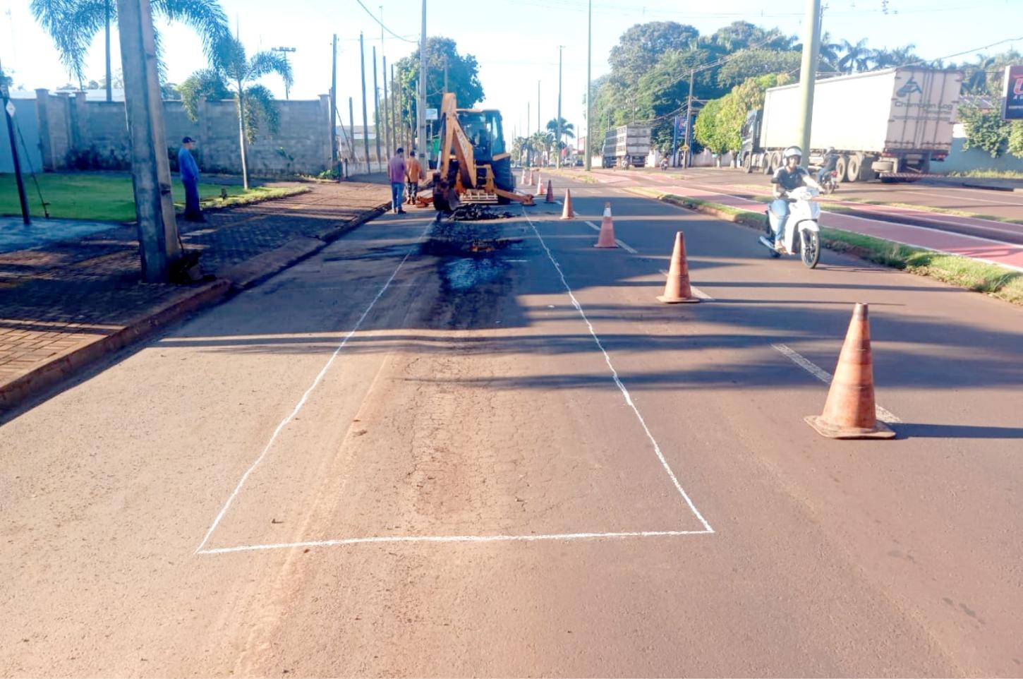 Obra na Avenida Presidente Kennedy exige atenção de motoristas em Palotina