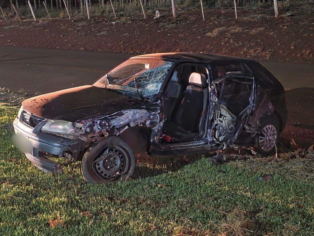 Condutora do Gol, uma mulher de 55 anos sofreu ferimentos moderados