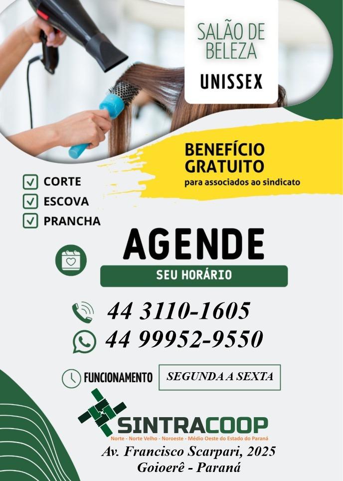 Sindicato disponibiliza salão de beleza masculino e feminino