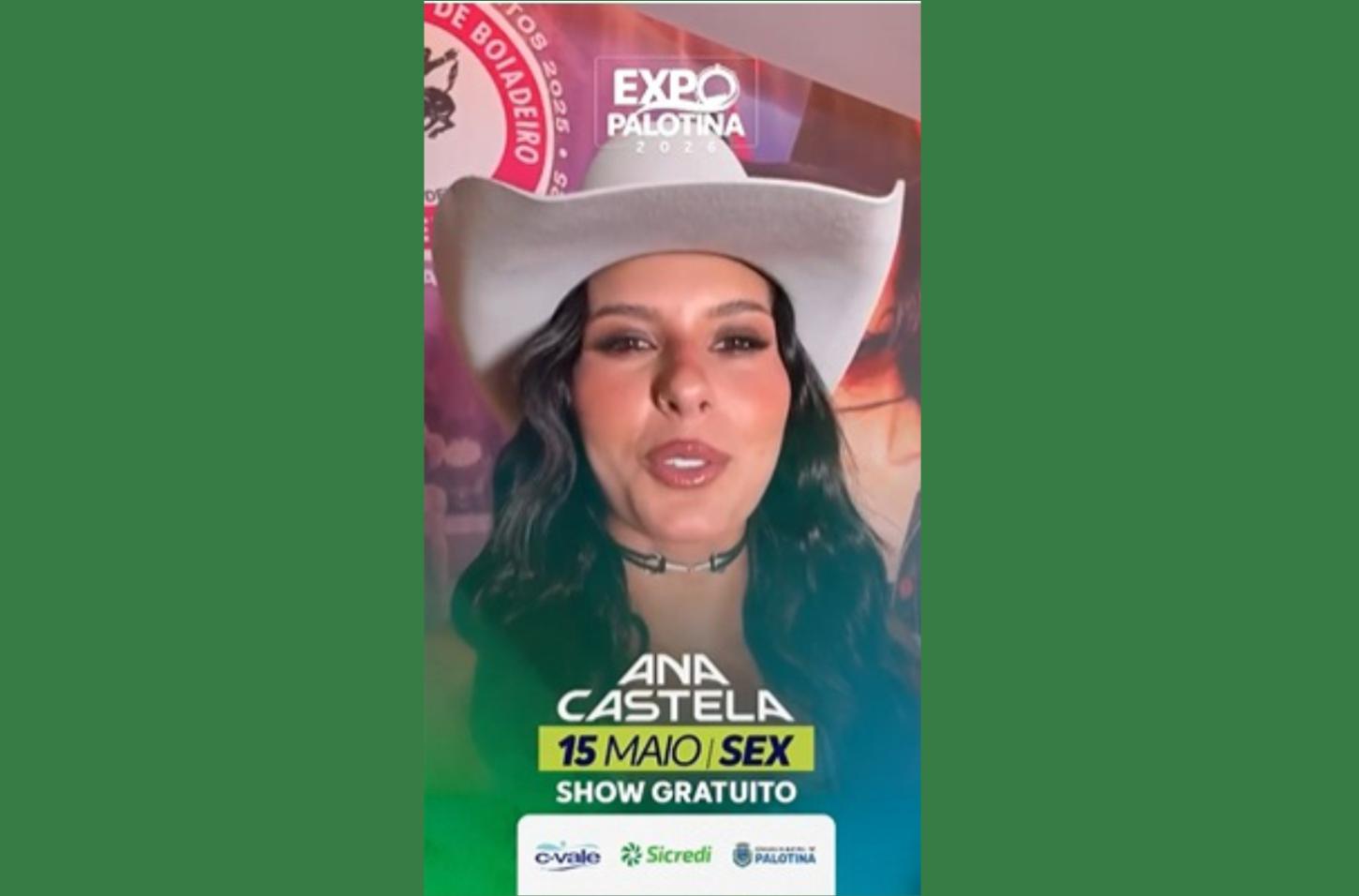Ana Castela grava vídeo e convida público para a Expo Palotina 2026