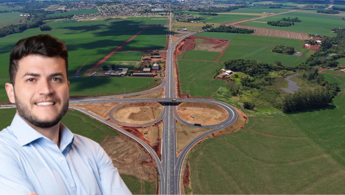 Thiago Mostachio, presidente da Câmara de Palotina, destacou a importância da parceria entre lideranças e iniciativa privada para a concretização do Contorno Viário de Palotina