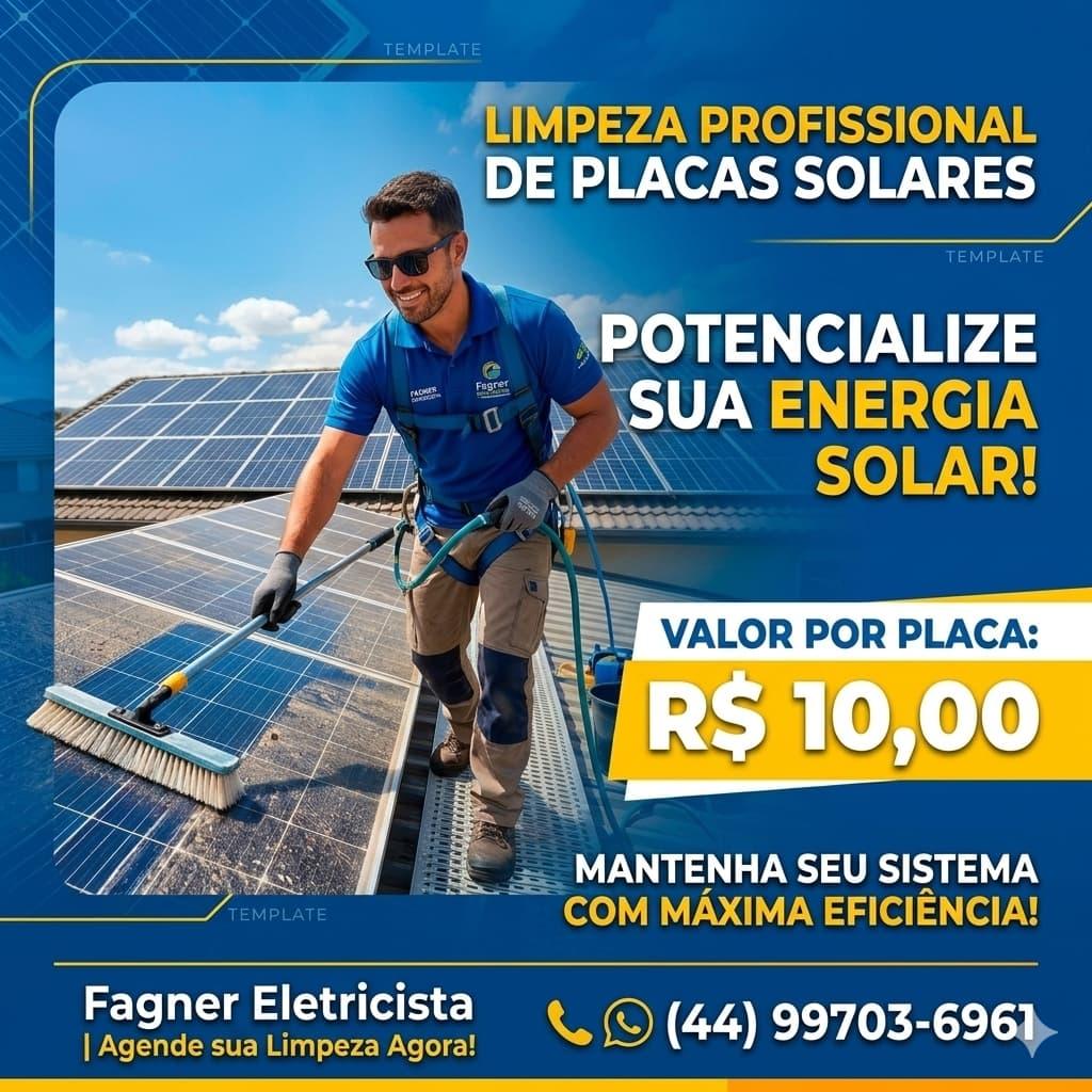 Limpeza profissional de Placas Solares