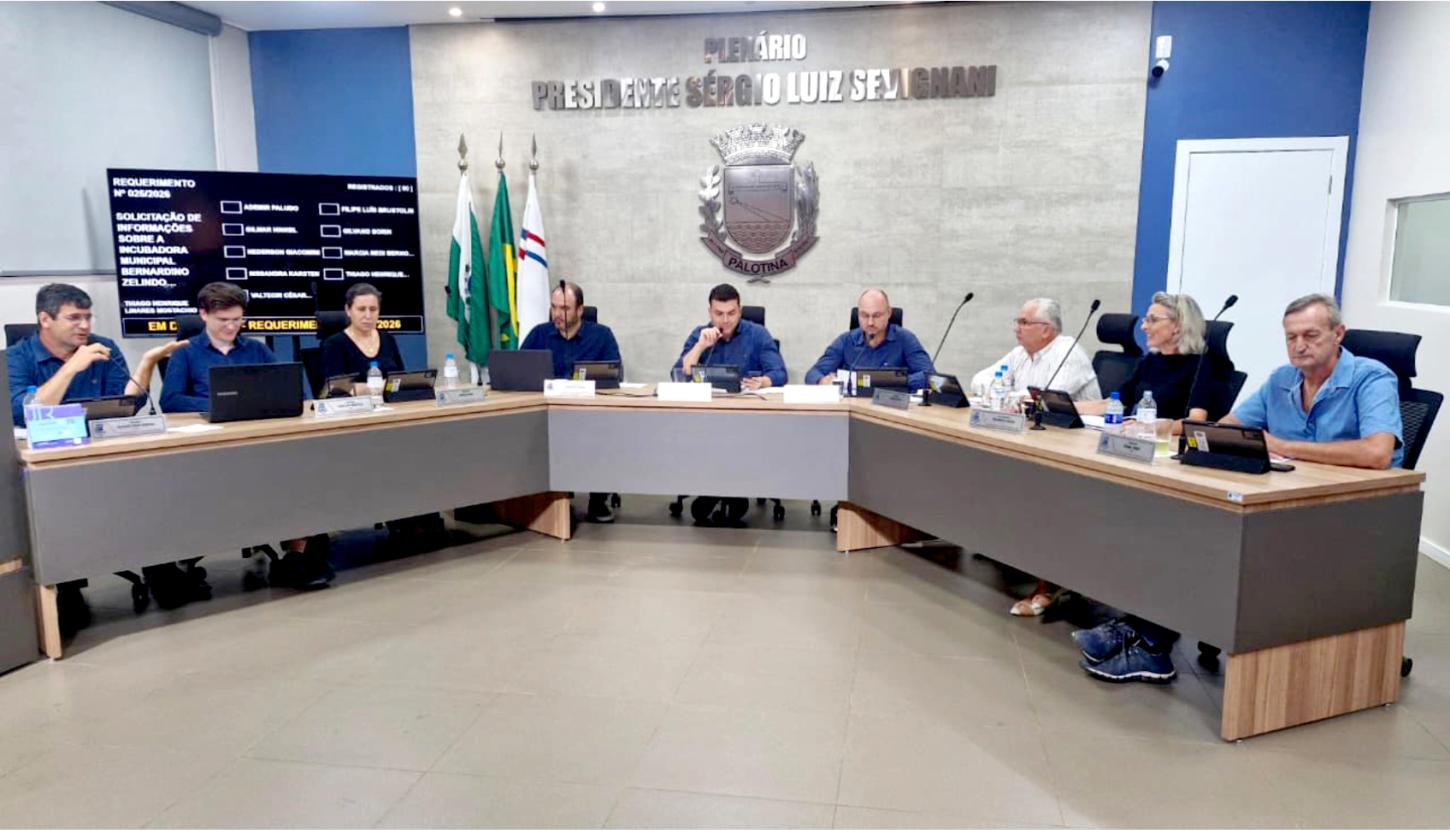 A próxima sessão ordinária da Câmara de Vereadores de Palotina será realizada no dia 16 de março de 2026, às 14h