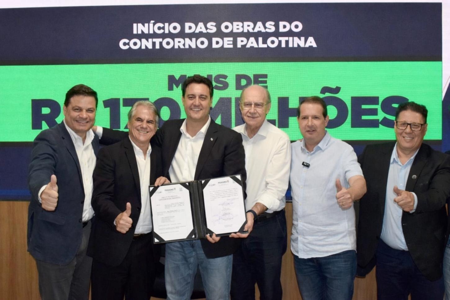 Registro da assinatura da parceria que viabilizou a construção do Contorno Viário de Palotina