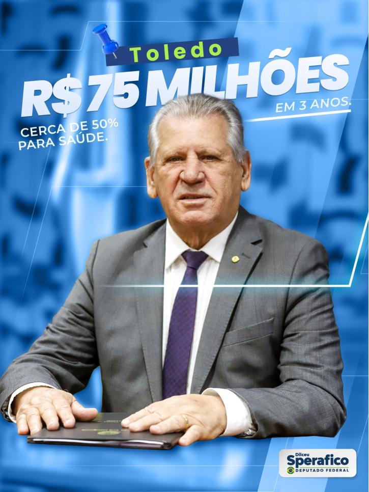 Deputado Sperafico destaca a destinação de R$ 75 milhões para Toledo, com foco em investimentos na saúde e no desenvolvimento do município