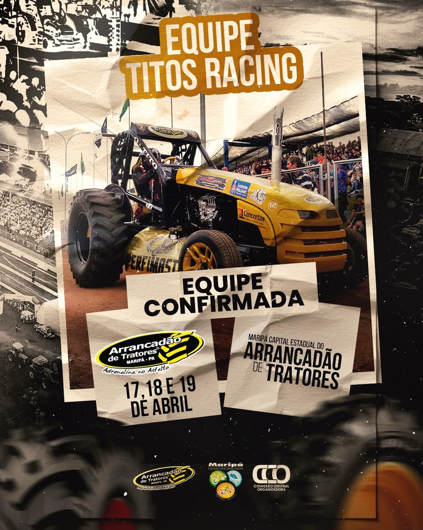 Equipe Titos Racing confirma presença e promete espetáculo de velocidade no Arrancadão de Tratores