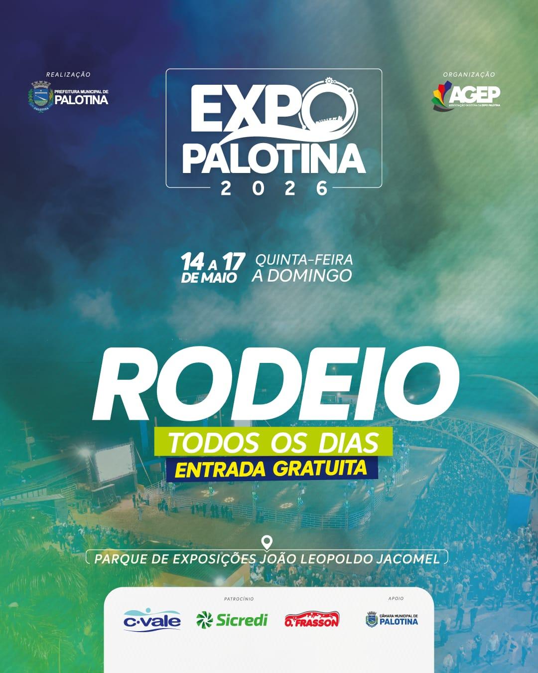 Expo Palotina 2026 promete arena lotada, rodeio eletrizante e grandes shows gratuitos