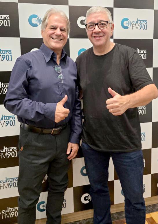 Luiz Ernesto de Giacometti durante entrevista ao radialista Jackson Luiz, no programa Tudo Sob Controle, onde confirmou sua pré-candidatura a deputado estadual pelo PL