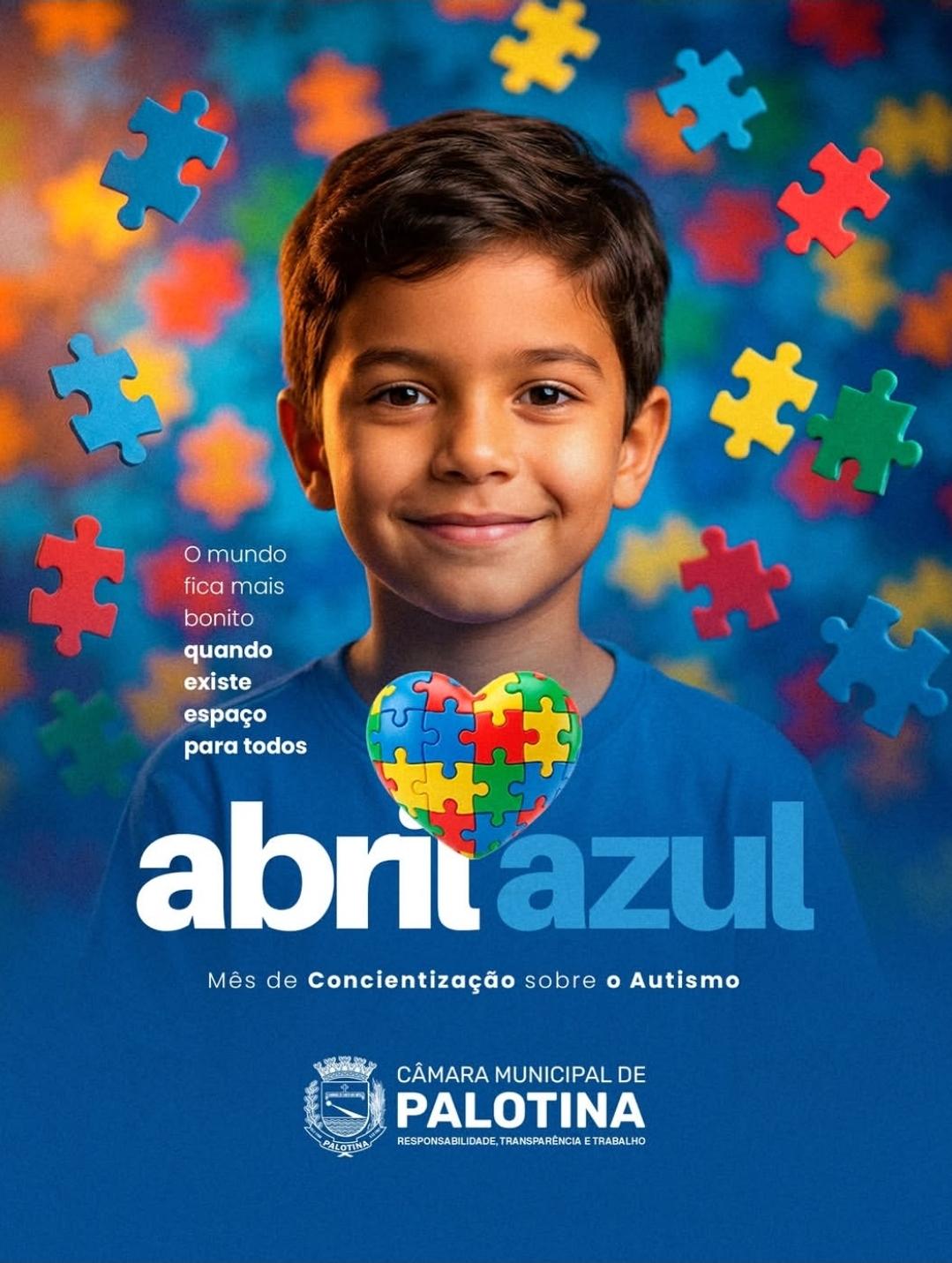 Câmara de Vereadores de Palotina reforça, nas redes sociais, a importância da Conscientização sobre o Autismo