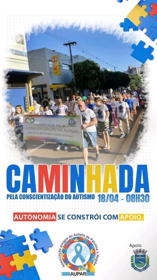 Comunidade de Palotina se mobiliza pela conscientização do autismo, reforçando a importância da inclusão, do respeito e do apoio às pessoas com TEA