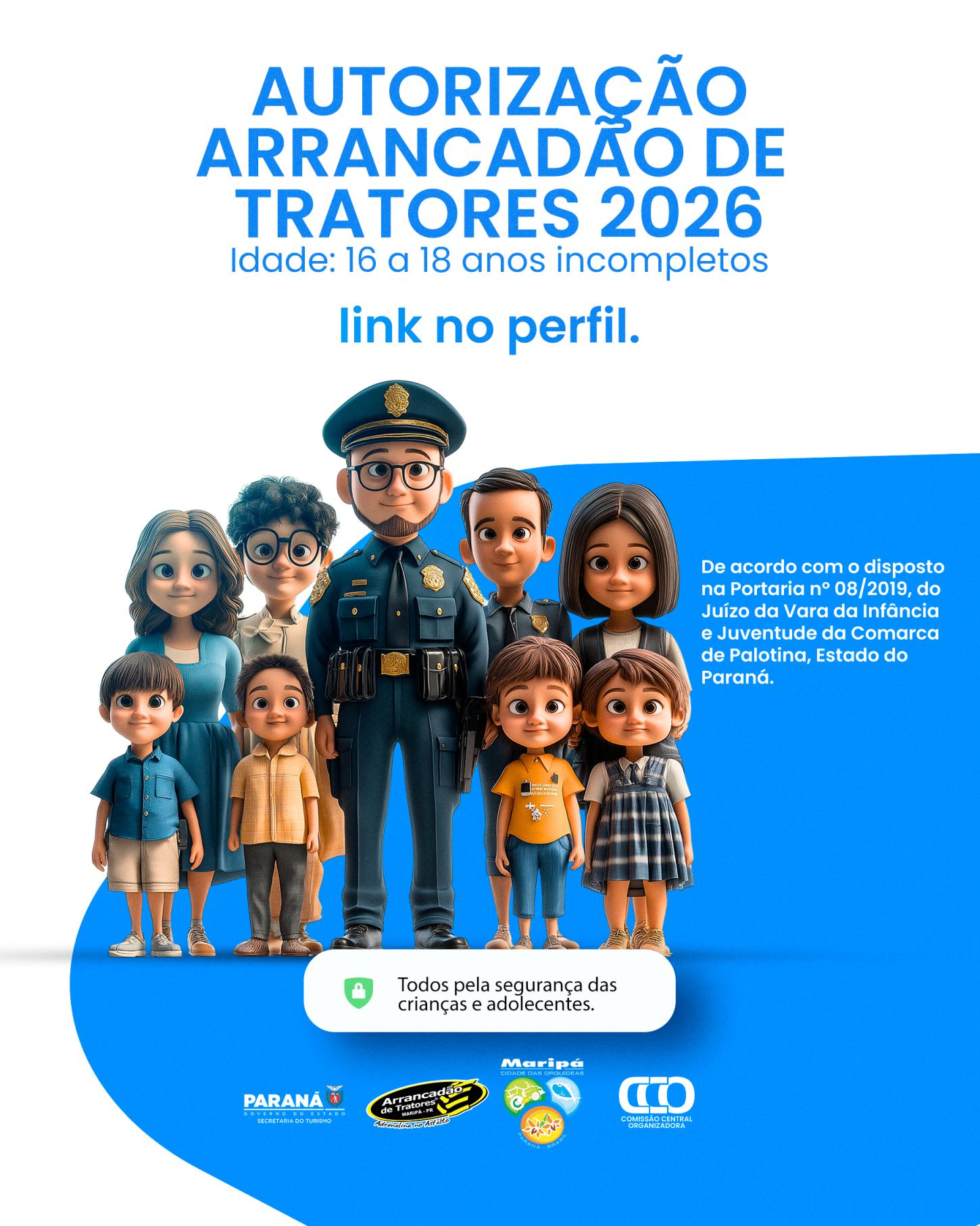Organização do Arrancadão de Tratores 2026 orienta sobre autorização obrigatória para menores, disponível online, garantindo mais segurança e organização durante o evento em Maripá
