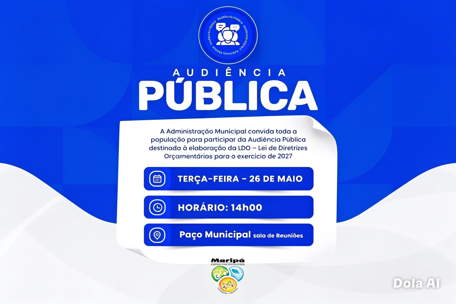 Maripá convida população para audiência pública da LDO 2027