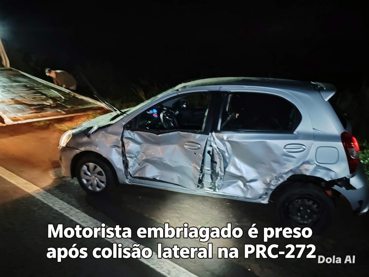 Motorista embriagado é preso após colisão lateral na PRC-272