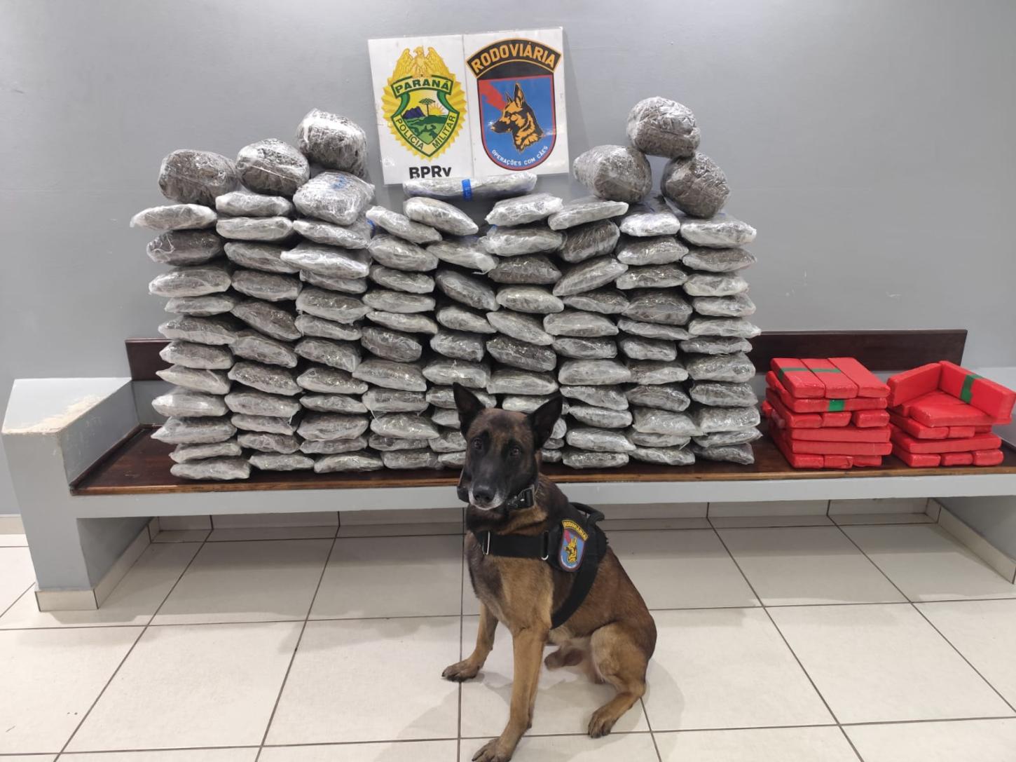 Perseguição na BR-277 termina com mais de 133 quilos de maconha apreendidos