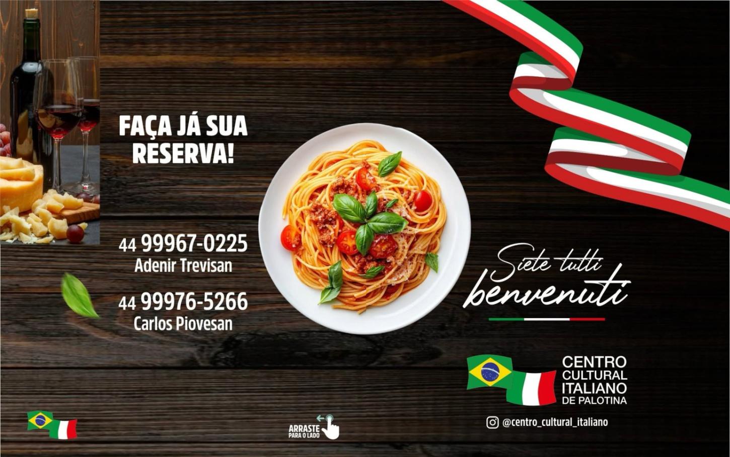 Sabores, tradição e cultura italiana vão marcar presença na Expo Palotina 2026 com o espaço especial do Centro Cultural Italiano de Palotina no Parque de Exposições João Leopoldo Jacomel