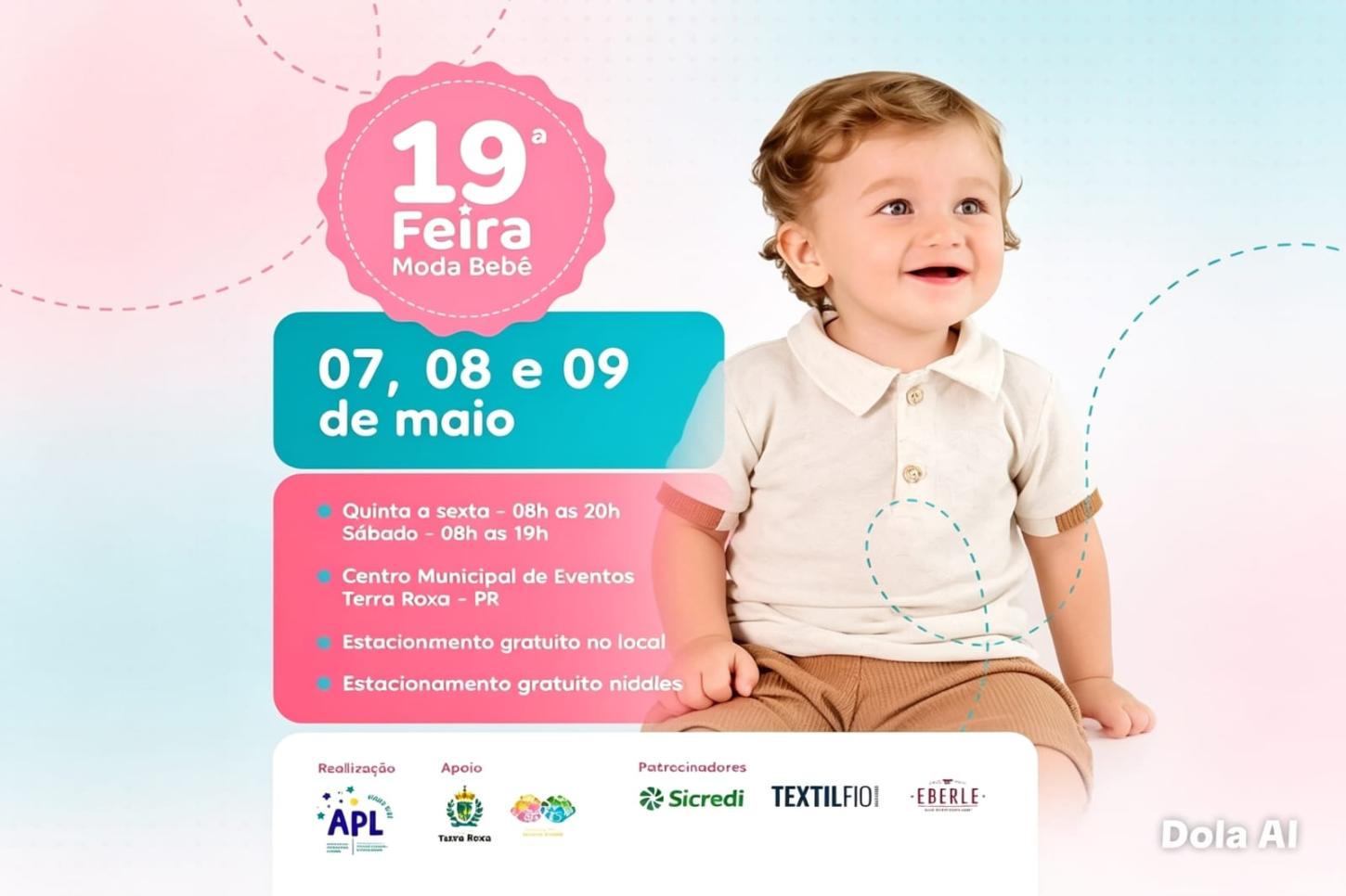 A 19ª Feira da Moda Bebê acontece de 7 a 9 de maio e promete reunir o melhor do setor com mais de 25 empresas apresentando tendências, qualidade e inovação. 🛍️💙