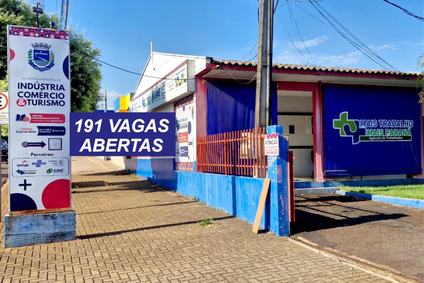 Sine de Palotina oferta 191 vagas de emprego