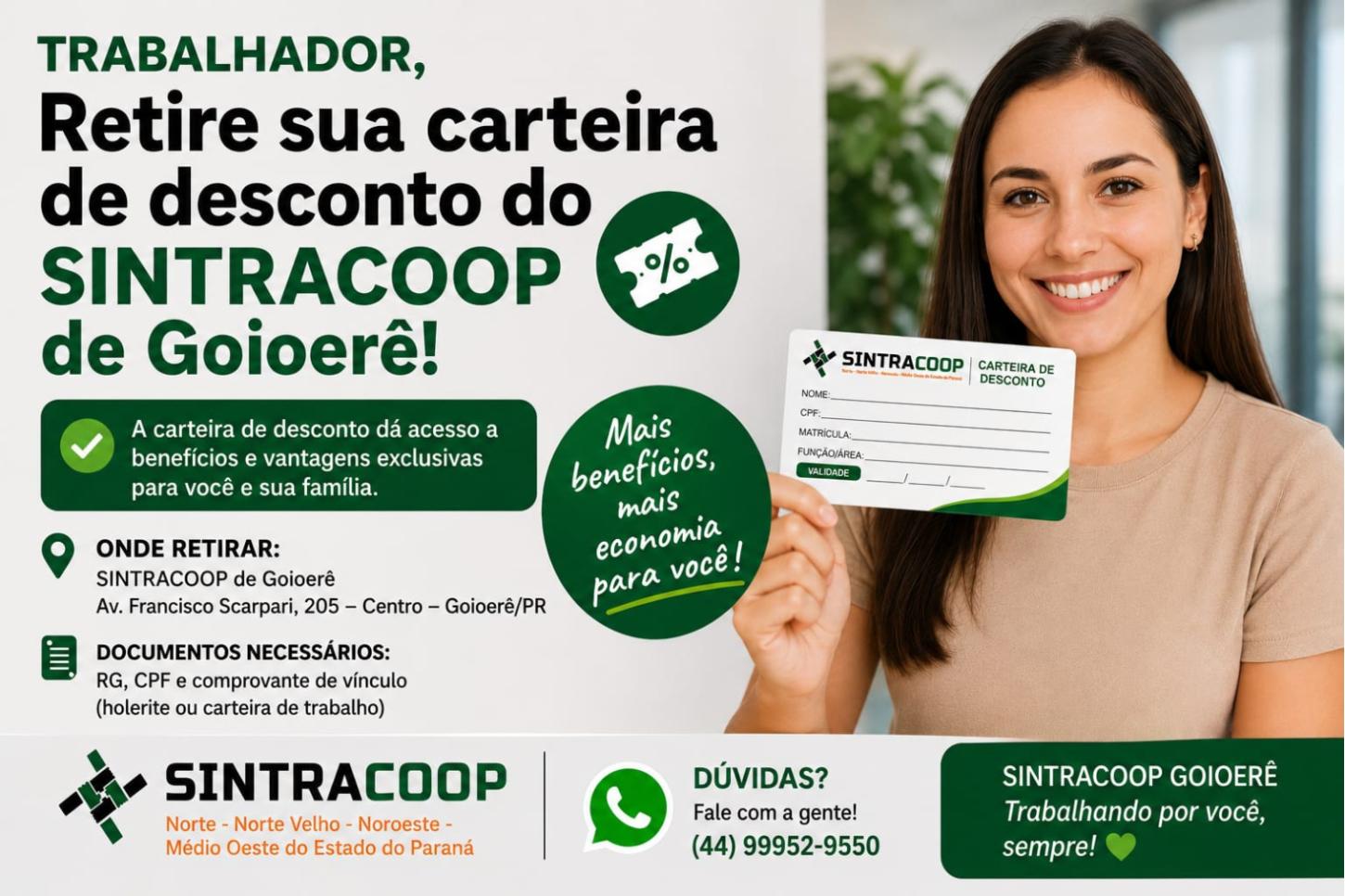 Sintracoop amplia benefícios e reforça apoio aos trabalhadores de cooperativas em Goioerê