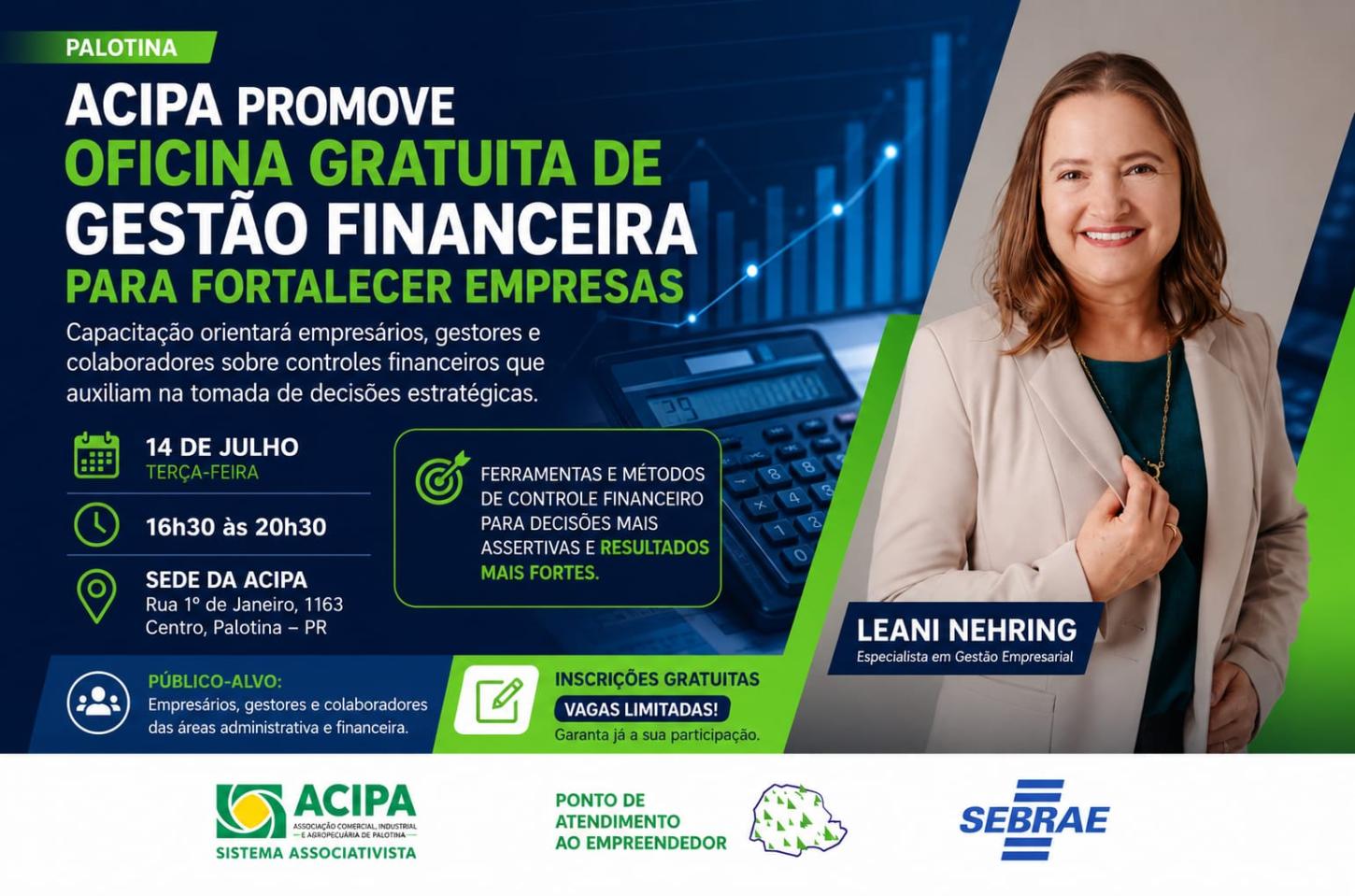 ACIPA promove oficina gratuita de Gestão Financeira para fortalecer empresas