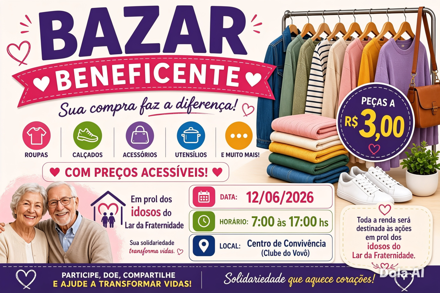 Bazar Beneficente mobiliza comunidade em apoio ao Lar da Fraternidade