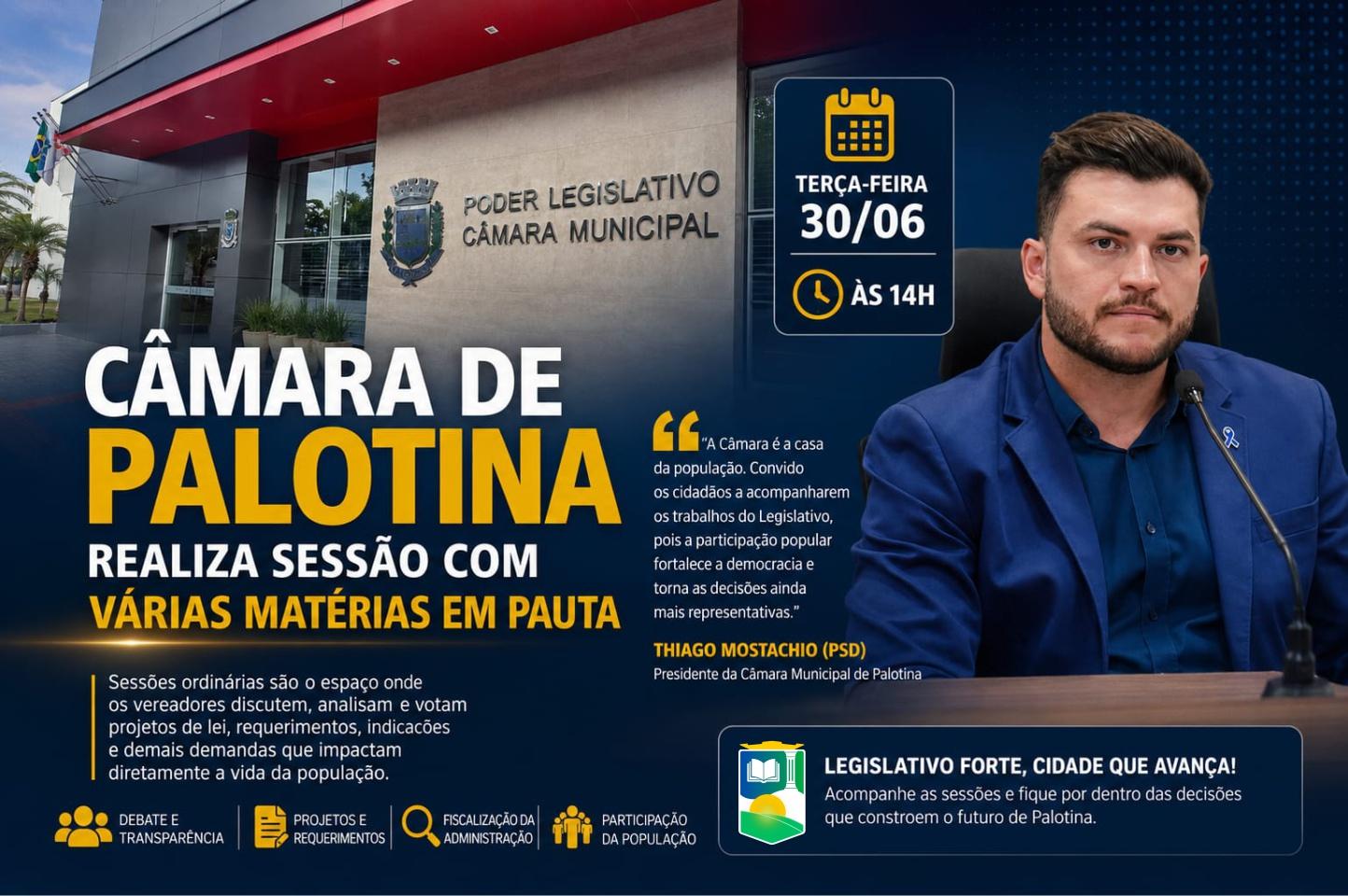 Câmara de Palotina realiza sessão com várias matérias em pauta 