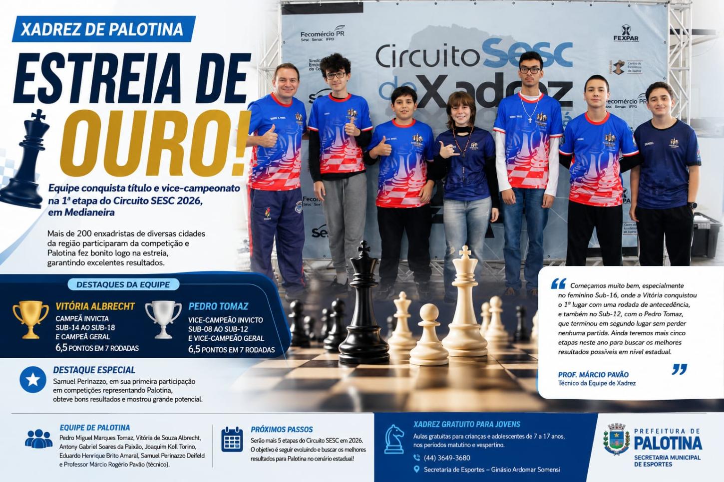 Jovens talentos brilham na estreia e colocam Palotina entre os destaques do Circuito SESC