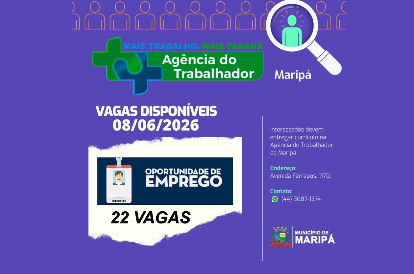 Maripá abre 22 vagas e reforça  aquecimento do mercado de trabalho