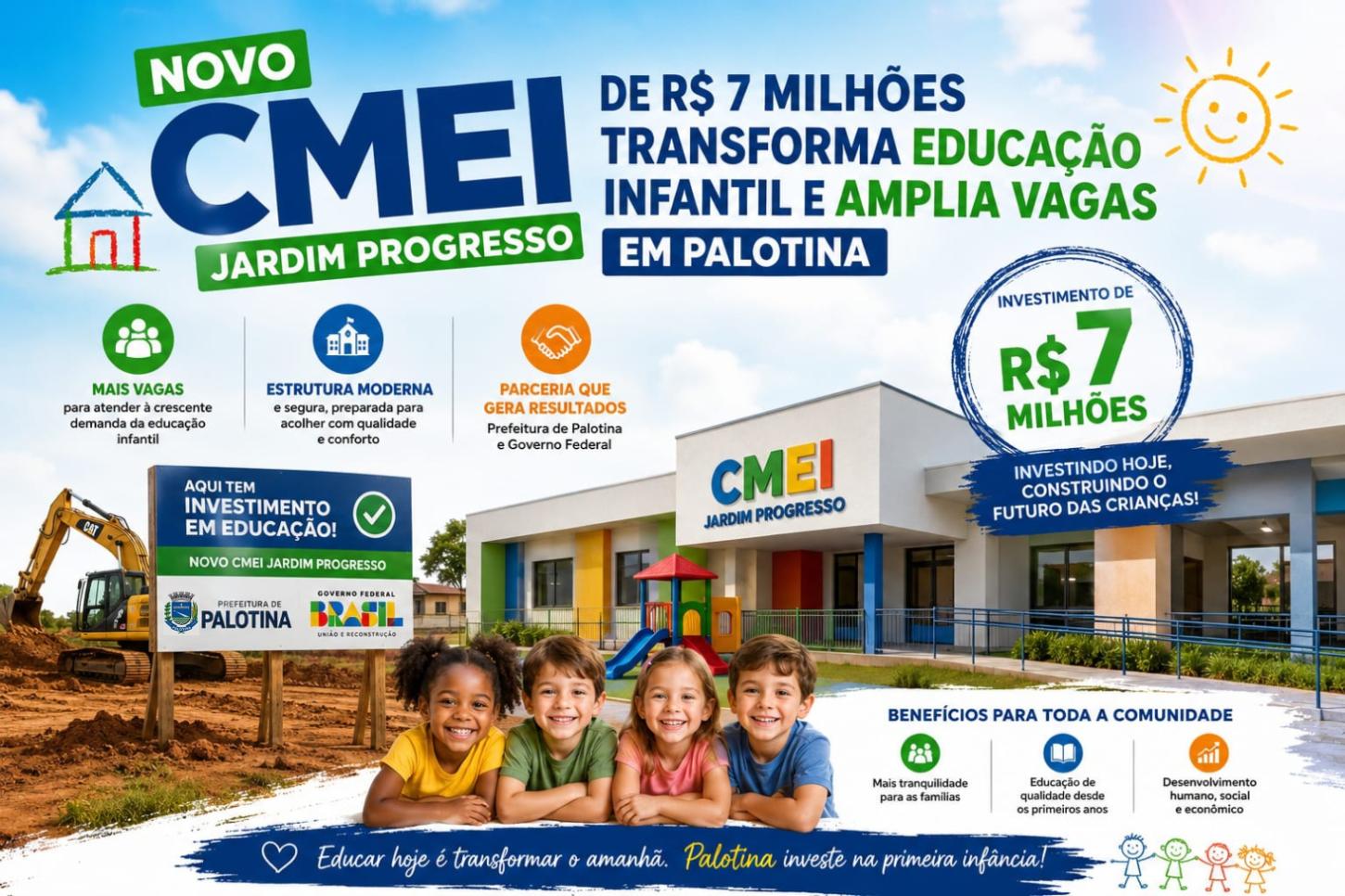 Novo CMEI de R$ 7 milhões transforma educação infantil e amplia vagas em Palotina