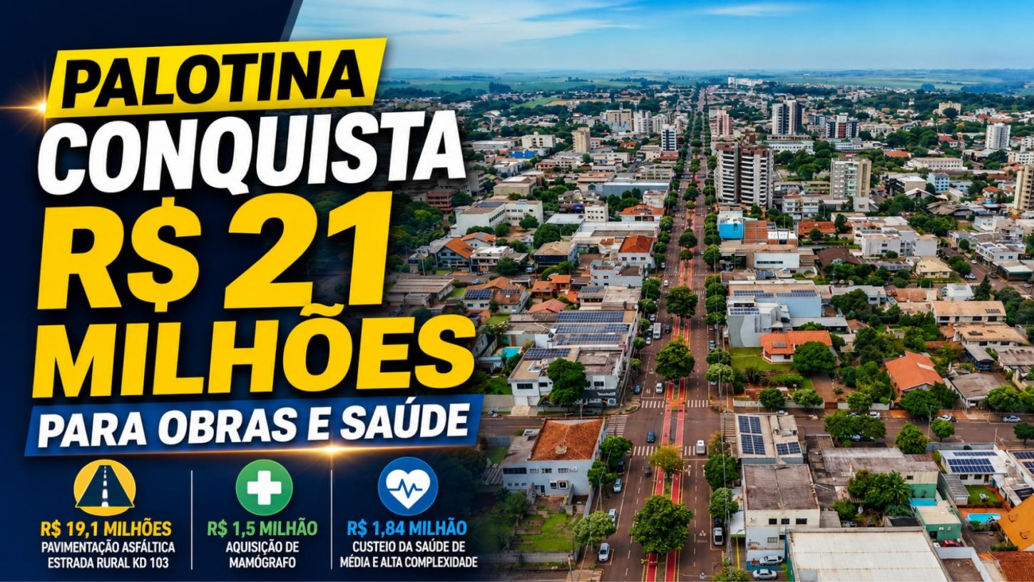 Palotina conquista R$ 21 milhões para obras e saúde