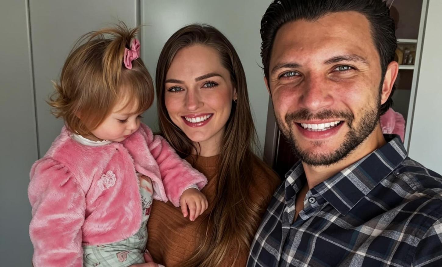 Rodrigo Ribeiro ao lado da esposa Júlia e a filha Isabel. Família, amor e gratidão. ❤️