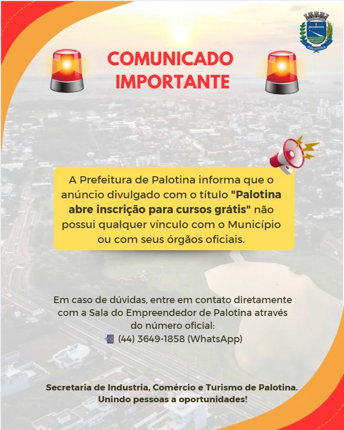 Prefeitura divulga alerta sobre cursos gratuitos