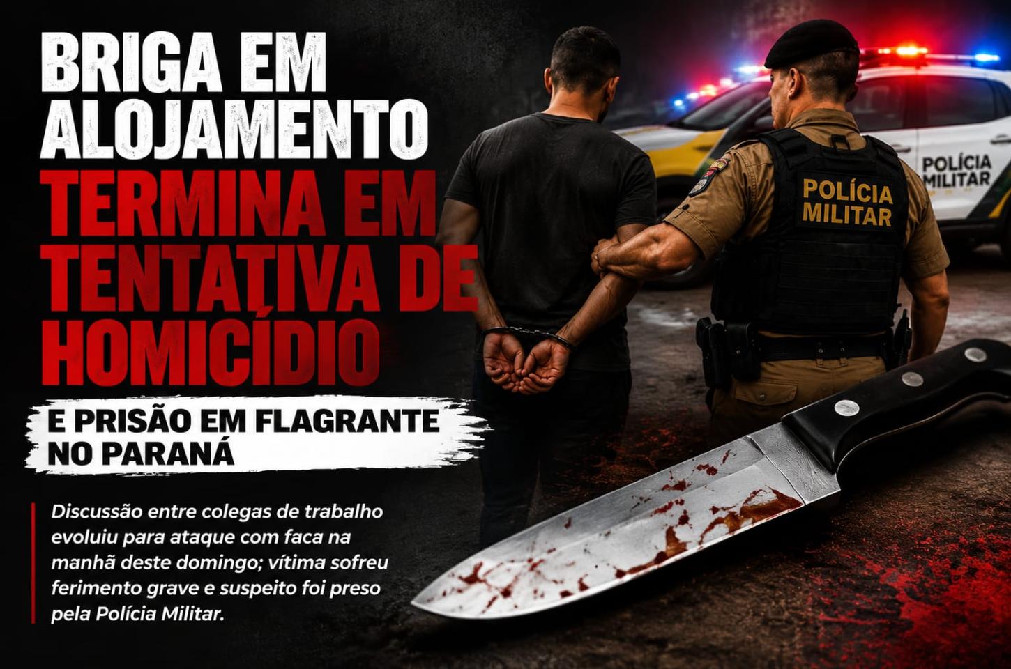 Briga termin em tentativa de homicídio em um alojamento em Francisco Alves