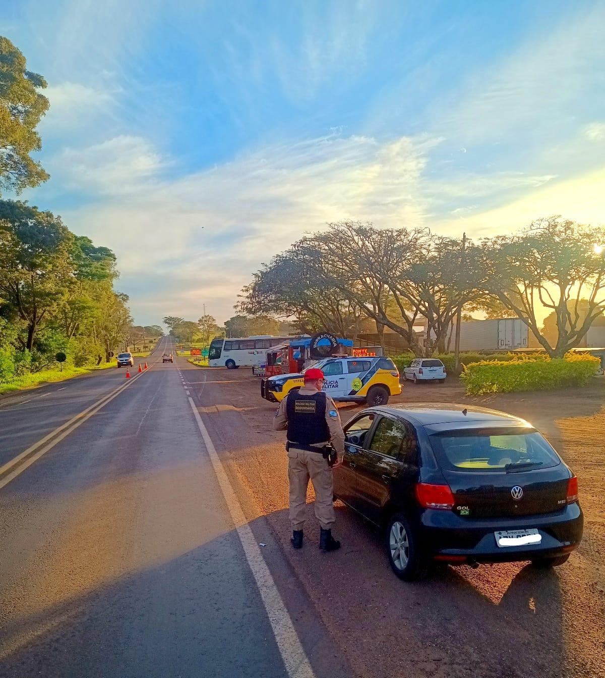 Fiscalização da Polícia Rodoviária nas rodovias do Paraná